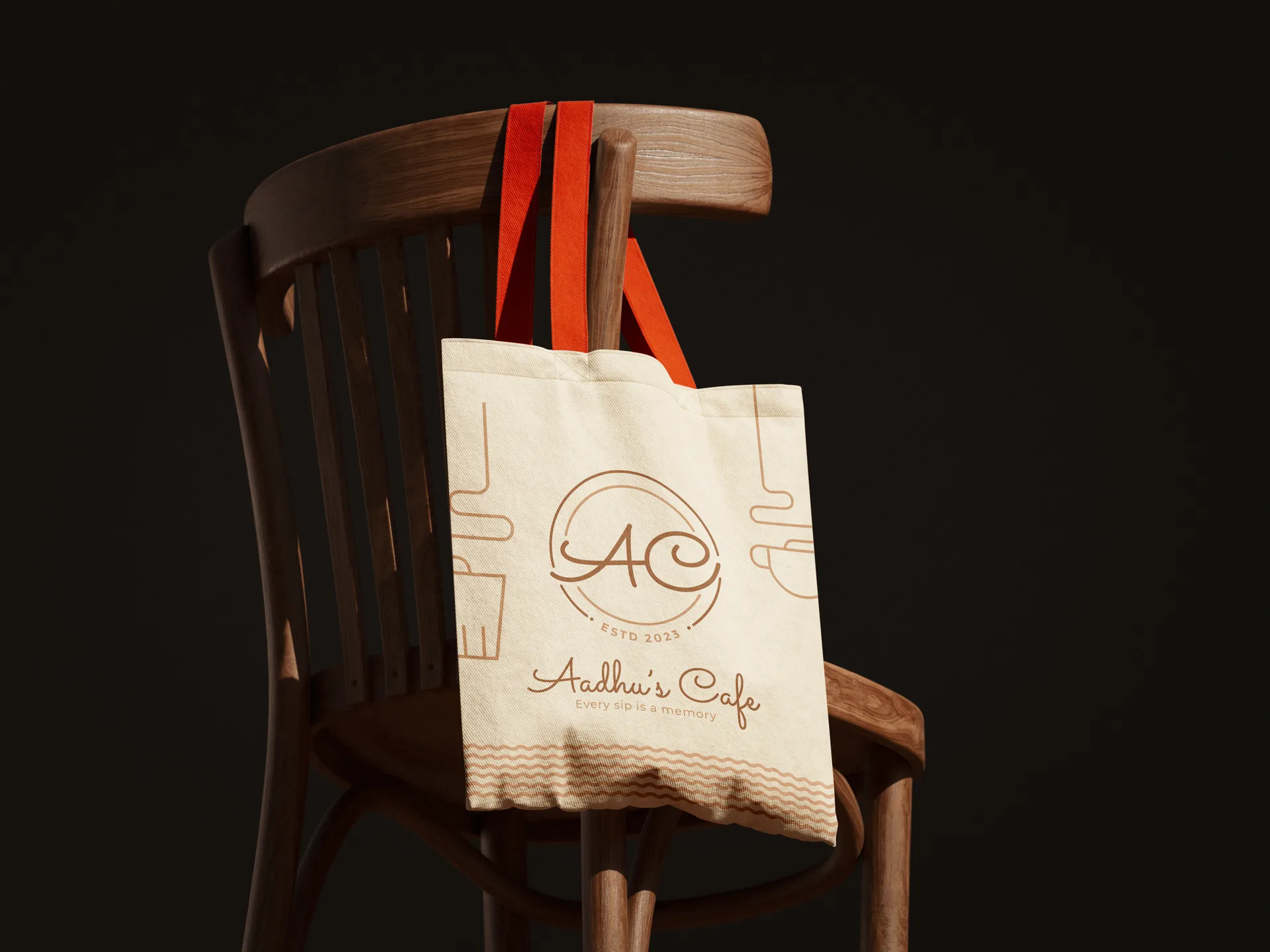 Aadhu's Cafe branded tote bag