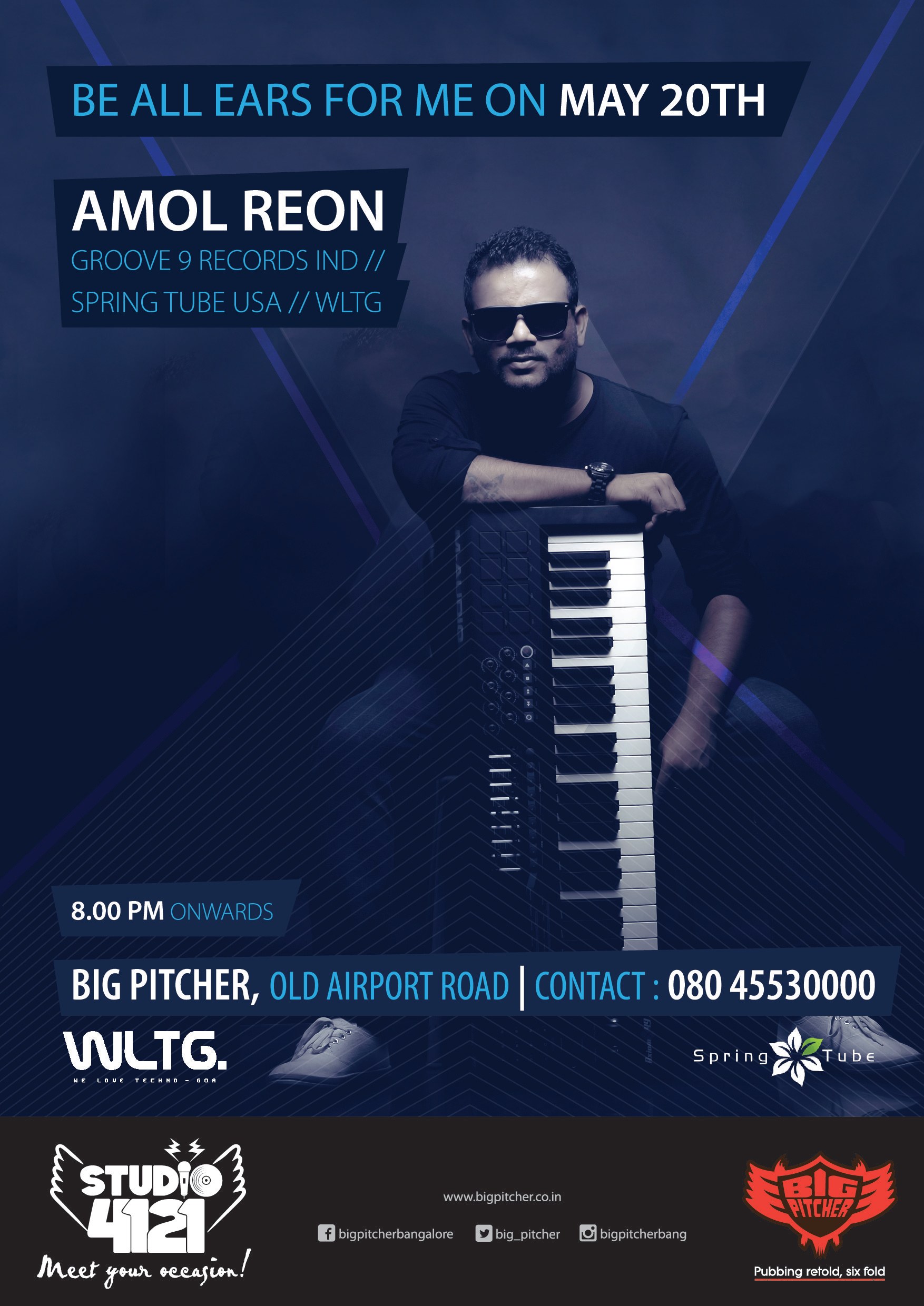 Studio 4121 DJ night event poster — Amol Reon