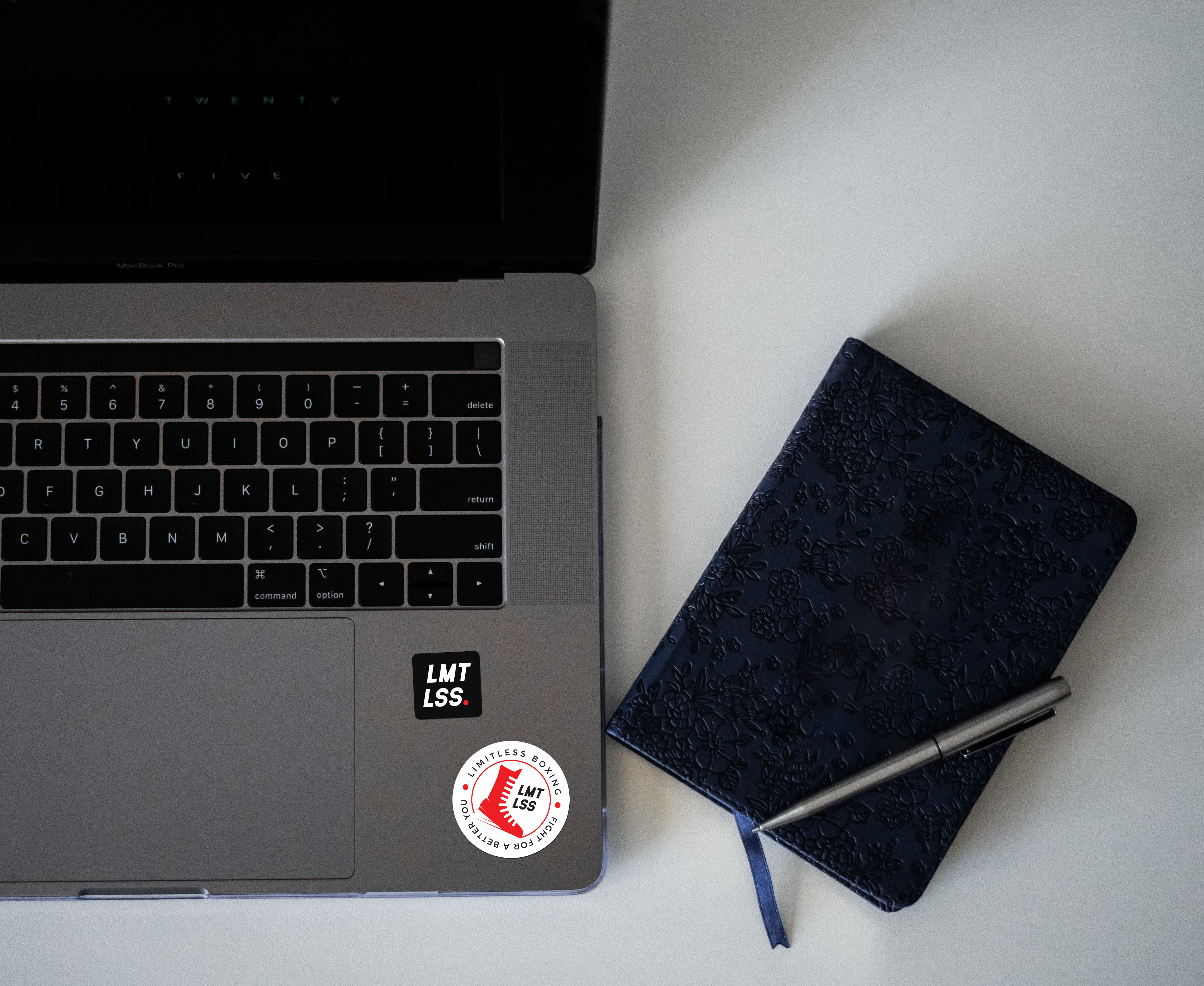 Sticker applied on a laptop