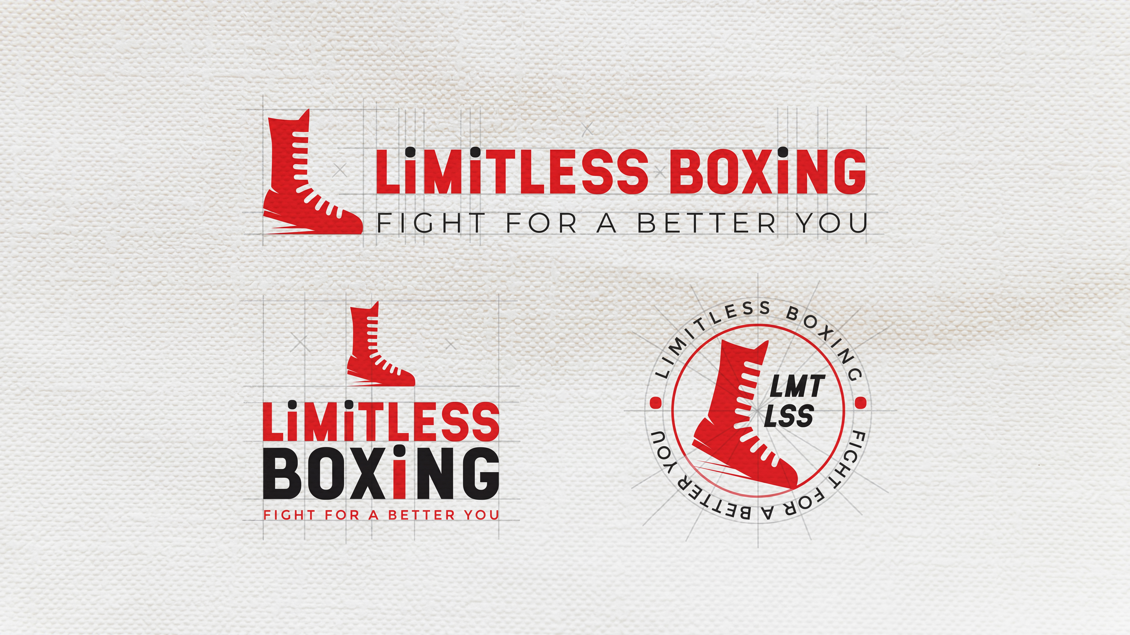 Limitless Boxing logo variations