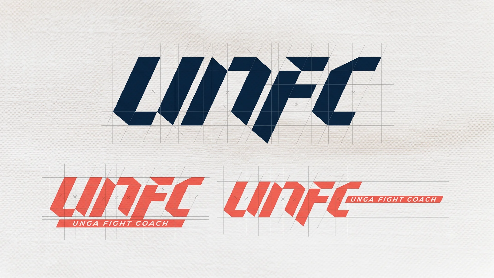 UNFC logo construction grid and lockups